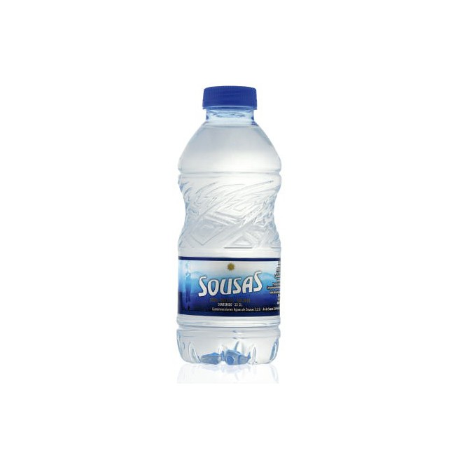 Botella de agua mineral pequeña 33cl hostelería